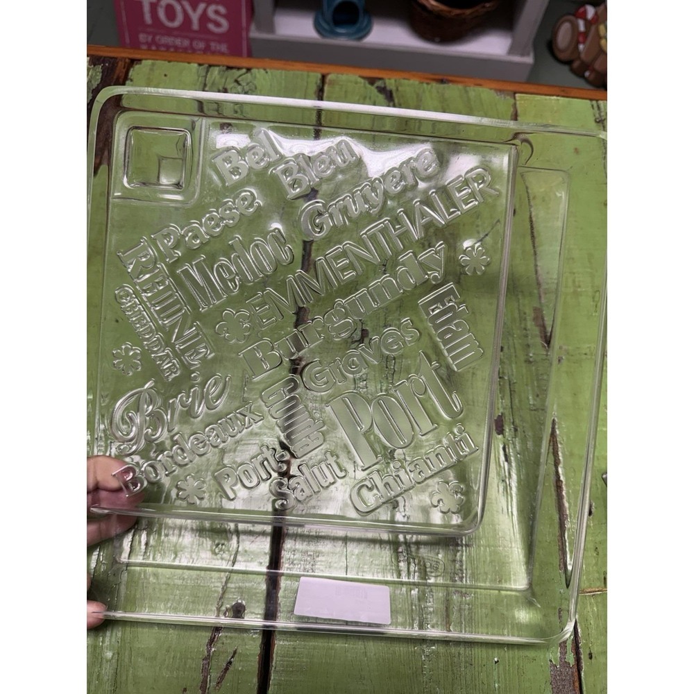 Vintage Grainware lucite wine and cheese and cracker tray toothpick clear 1970s